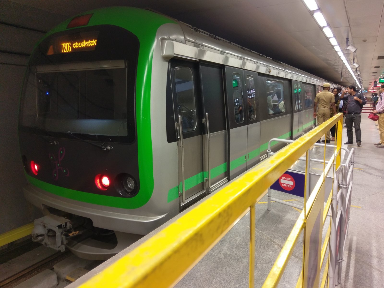 Namma Metro train at a Bengaluru station, Karnataka